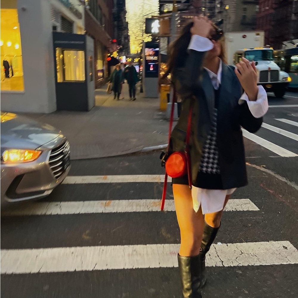 Black Zara Blazer faux leather